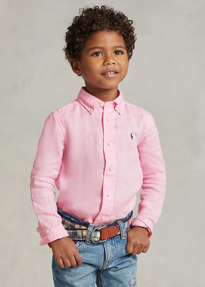 Camisas Ralph Lauren Niño 1.5-6 Años Linen Chile Rosas QNGKS-9731